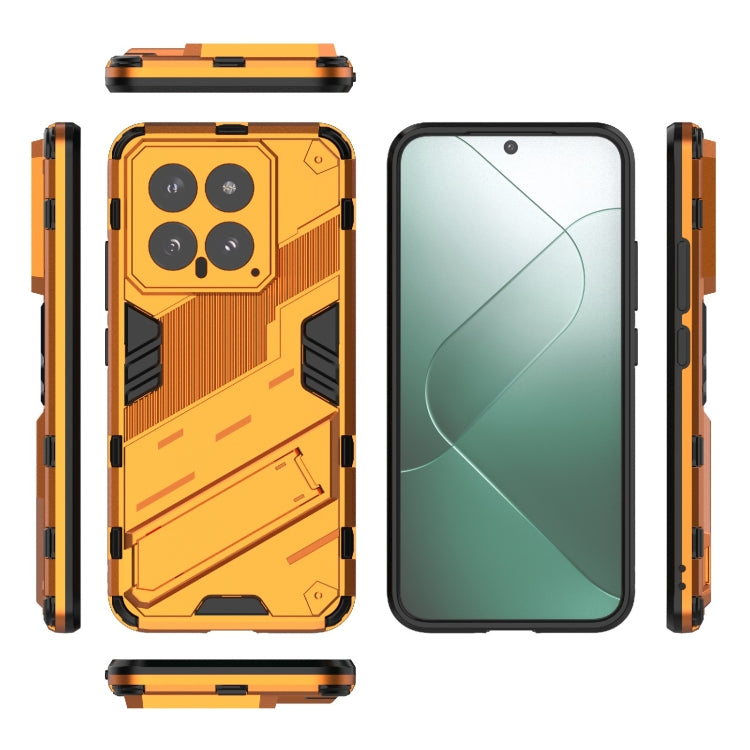 For Xiaomi 14 5G Punk Armor 2 in 1 PC + TPU Phone Case with Holder(Orange) - 14 Cases by buy2fix | Online Shopping UK | buy2fix