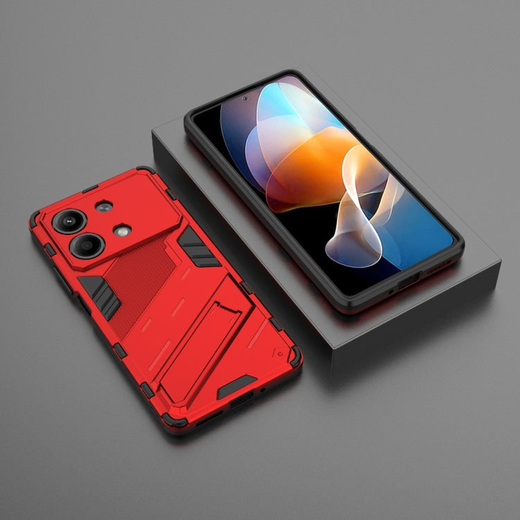 For Xiaomi Redmi Note 13R Pro 5G Punk Armor 2 in 1 PC + TPU Phone Case with Holder(Red) - Xiaomi Cases by buy2fix | Online Shopping UK | buy2fix