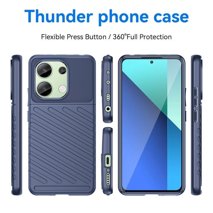 For Xiaomi Redmi Note 13 4G Thunderbolt Shockproof Soft TPU Phone Case(Blue) - Note 13 Cases by buy2fix | Online Shopping UK | buy2fix