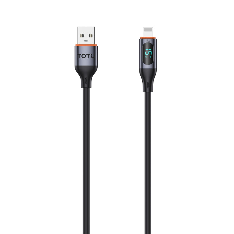 TOTU CB-7-L 15W USB to 8 Pin Digital Display Fast Charging Silicone Cable, Length: 1m(Black) - Normal Style Cable by TOTUDESIGN | Online Shopping UK | buy2fix