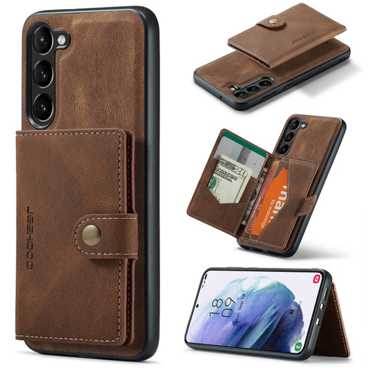 For Samsung Galaxy S24 5G JEEHOOD J01 Retro Magnetic Detachable Wallet Phone Case(Brown) - Galaxy S24 5G Cases by JEEHOOD | Online Shopping UK | buy2fix
