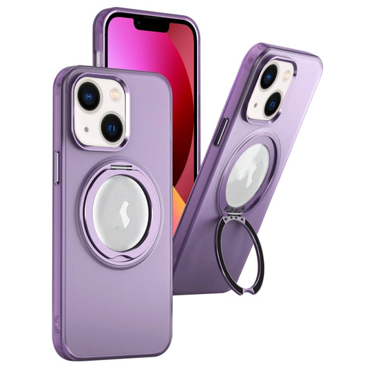 For iPhone 13 MagSafe 360 Rotate Ring Holder PC Phone Case(Purple) - iPhone 13 Cases by buy2fix | Online Shopping UK | buy2fix