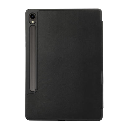 For Samsung Galaxy Tab S9 FE 3-Fold Pure Color TPU Leather Tablet Case with Pen Slot(Black) - Galaxy Tab S9 FE by buy2fix | Online Shopping UK | buy2fix