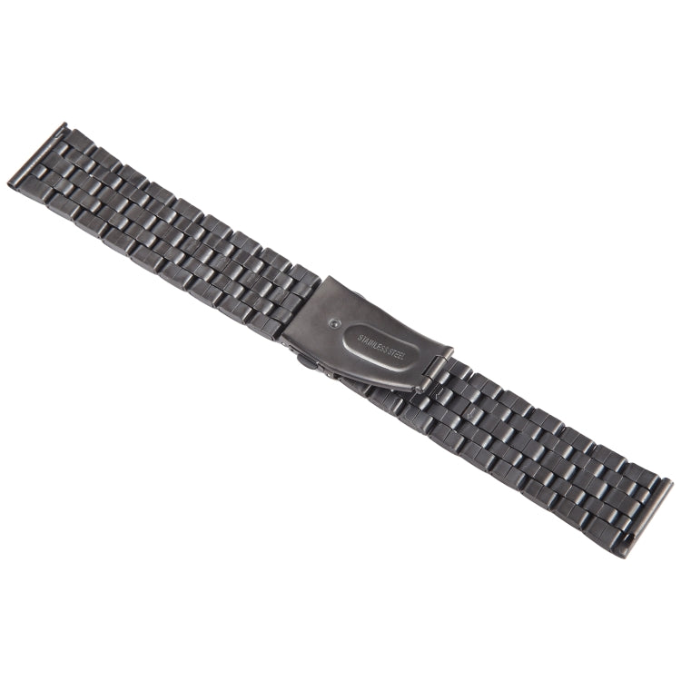 22mm Universal Five Beads Stainless Steel Watch Band(Black) - 22mm Bands by buy2fix | Online Shopping UK | buy2fix