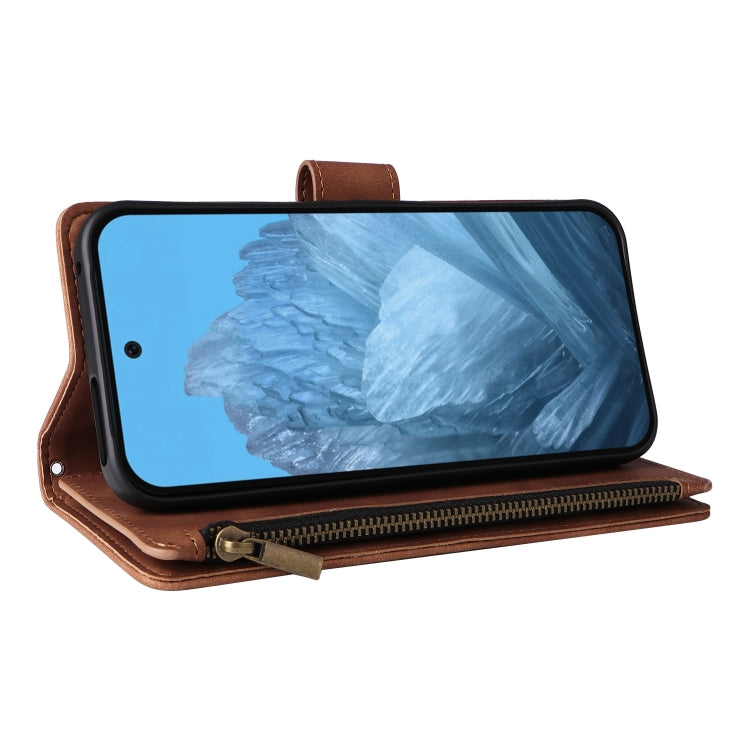 For Google Pixel 9 Multifunctional Multi-Card Wallet Phone Leather Case(Brown) - Google Cases by buy2fix | Online Shopping UK | buy2fix