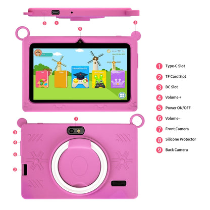 A133 7 inch Kid Tablet with Silicone Case,  2GB+32GB, Android 11 Allwinner A133 Quad Core CPU Support Parental Control Google Play(Pink) -  by buy2fix | Online Shopping UK | buy2fix