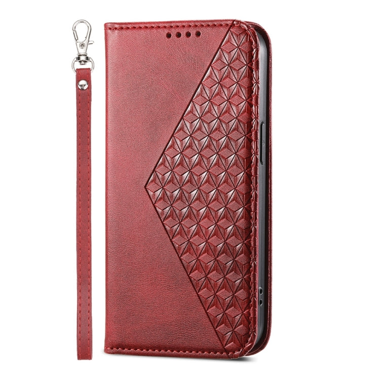 For Google Pixel 9 Cubic Grid Calf Texture Magnetic Leather Phone Case(Red) - Google Cases by buy2fix | Online Shopping UK | buy2fix