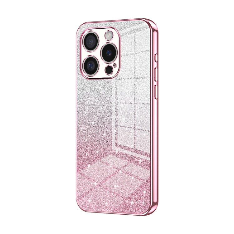 For iPhone 16 Pro Gradient Glitter Powder Electroplated Phone Case(Pink) - iPhone 16 Pro Cases by buy2fix | Online Shopping UK | buy2fix