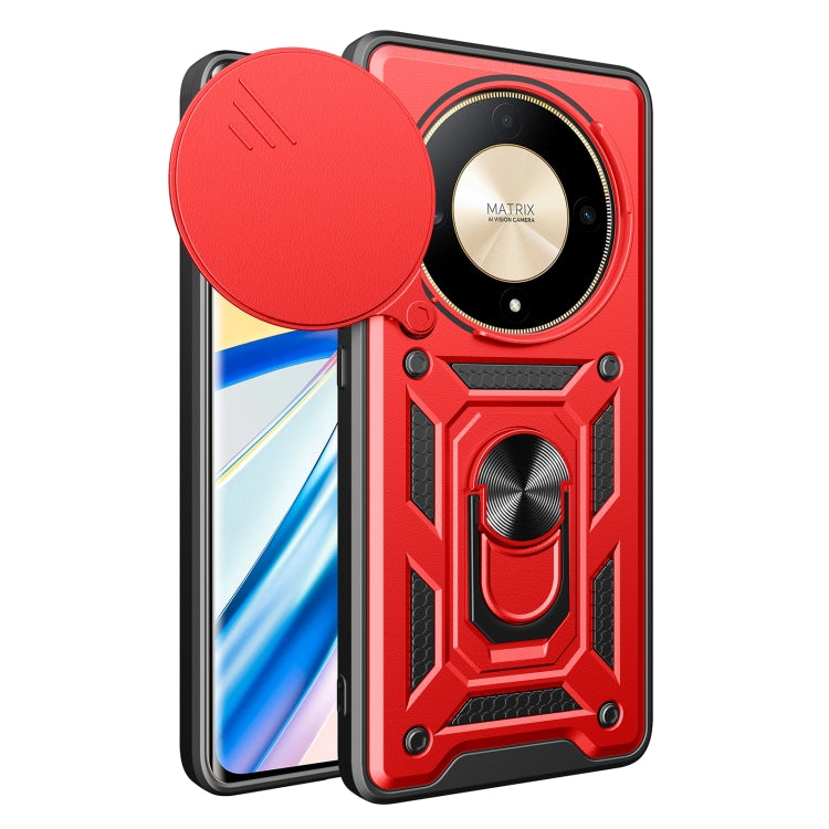 For Honor X9b Sliding Camera Cover Design TPU+PC Phone Case(Red) - Honor Cases by buy2fix | Online Shopping UK | buy2fix