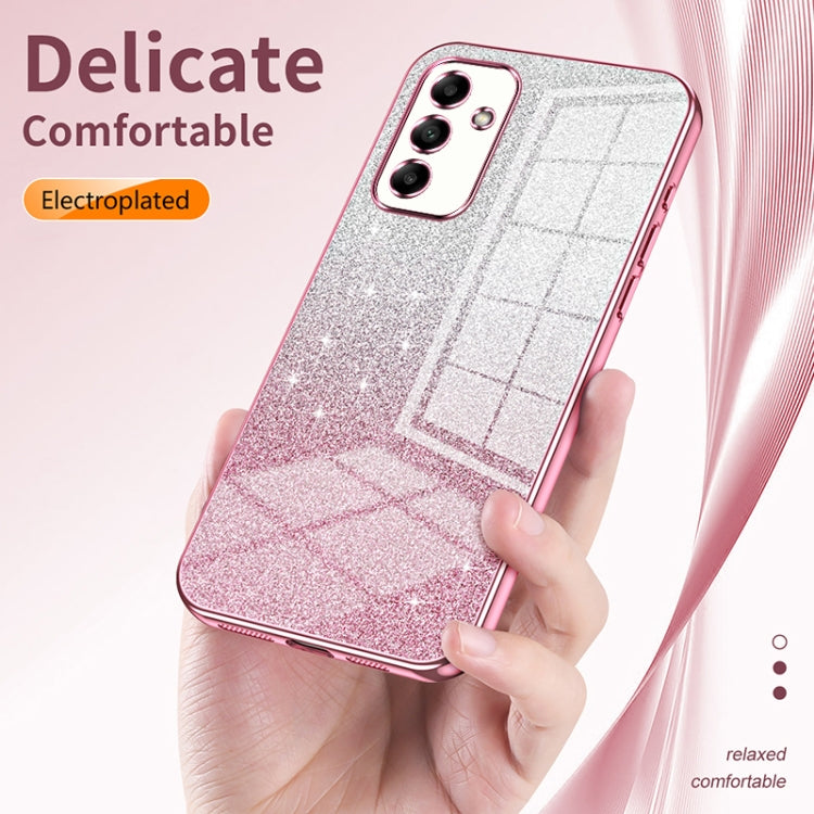 For Samsung Galaxy A23 Gradient Glitter Powder Electroplated Phone Case(Transparent) - Galaxy Phone Cases by buy2fix | Online Shopping UK | buy2fix