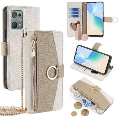 For Blackview Oscal C30 / Oscal C30 Pro Crossbody Litchi Texture Leather Phone Case(White) - More Brand by buy2fix | Online Shopping UK | buy2fix