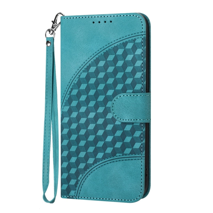 For iPhone 16 Pro YX0060 Elephant Head Embossed Phone Leather Case with Lanyard(Light Blue) - iPhone 16 Pro Cases by buy2fix | Online Shopping UK | buy2fix