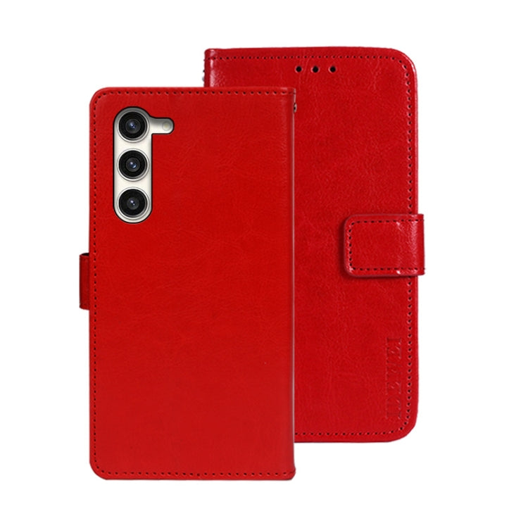 For Samsung Galaxy S24 5G idewei Crazy Horse Texture Leather Phone Case(Red) - Galaxy S24 5G Cases by idewei | Online Shopping UK | buy2fix