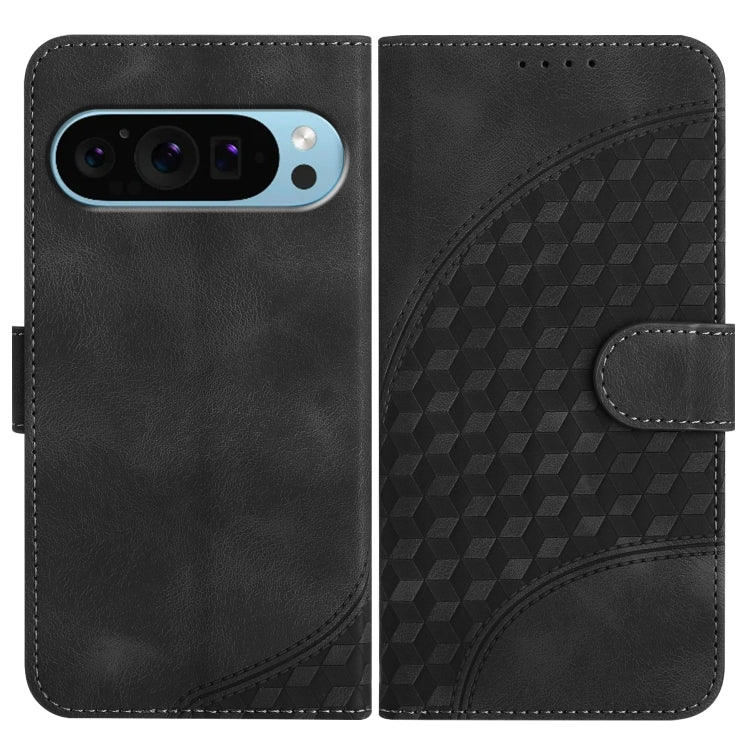 For Google Pixel 9 Pro YX0060 Elephant Head Embossed Phone Leather Case with Lanyard(Black) - Google Cases by buy2fix | Online Shopping UK | buy2fix