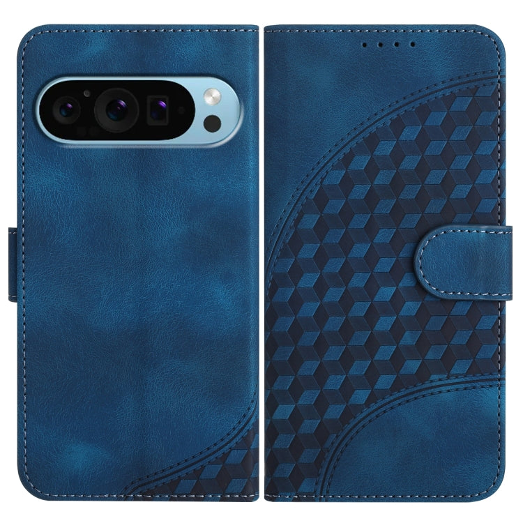 For Google Pixel 9 YX0060 Elephant Head Embossed Phone Leather Case with Lanyard(Royal Blue) - Google Cases by buy2fix | Online Shopping UK | buy2fix