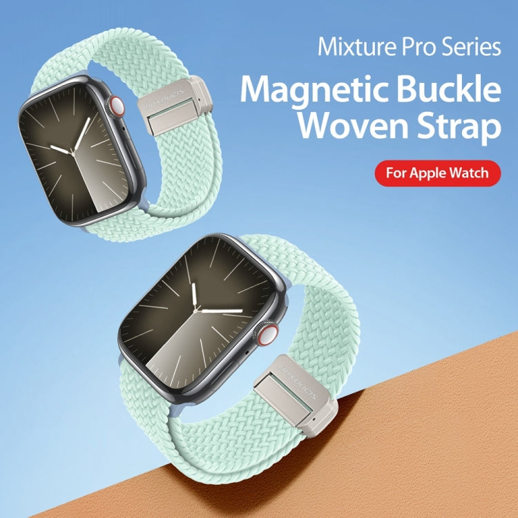 For Apple Watch Series 9 45mm DUX DUCIS Mixture Pro Series Magnetic Buckle Nylon Braid Watch Band(Light Mint) - Watch Bands by DUX DUCIS | Online Shopping UK | buy2fix