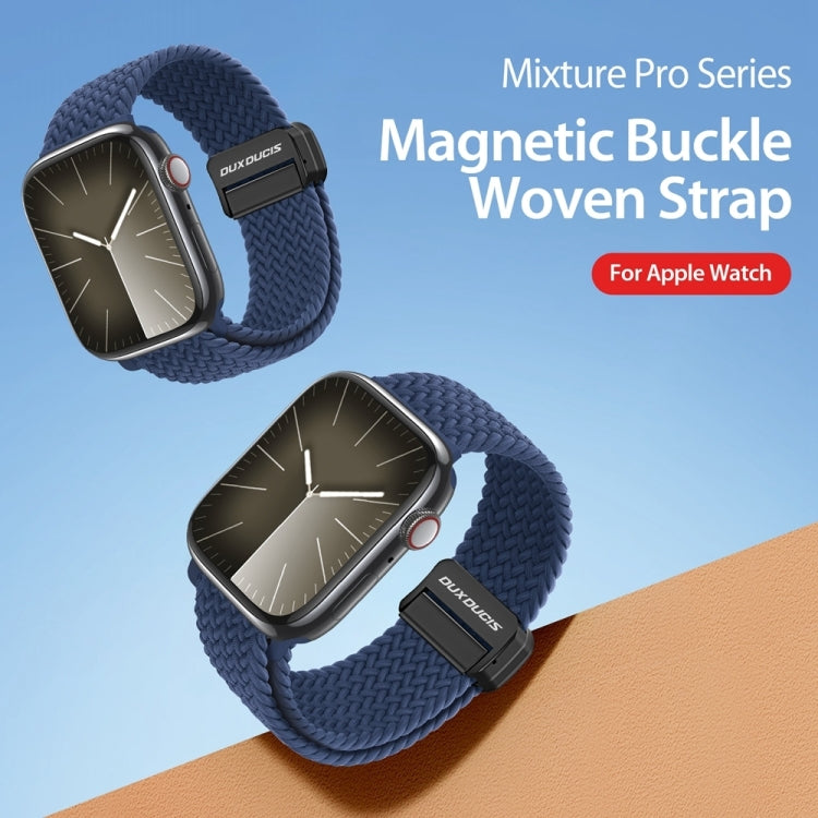 For Apple Watch Series 10 46mm DUX DUCIS Mixture Pro Series Magnetic Buckle Nylon Braid Watch Band(Storm Blue) - Watch Bands by DUX DUCIS | Online Shopping UK | buy2fix