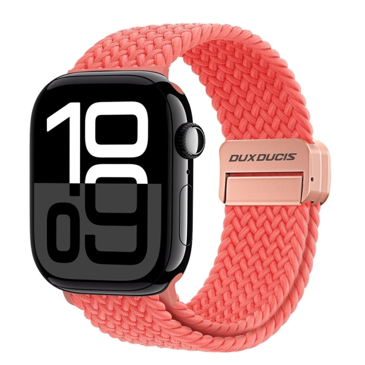 For Apple Watch Series 10 42mm DUX DUCIS Mixture Pro Series Magnetic Buckle Nylon Braid Watch Band(Guava) - Watch Bands by DUX DUCIS | Online Shopping UK | buy2fix