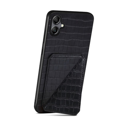 For Samsung Galaxy A23 4G /5G Denior Imitation Crocodile Leather Back Phone Case with Holder(Black) - Galaxy Phone Cases by Denior | Online Shopping UK | buy2fix