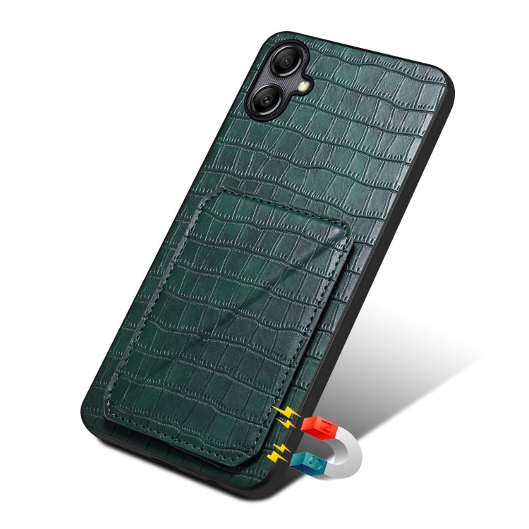 For Samsung Galaxy A54 5G Denior Imitation Crocodile Leather Back Phone Case with Holder(Green) - Galaxy Phone Cases by Denior | Online Shopping UK | buy2fix