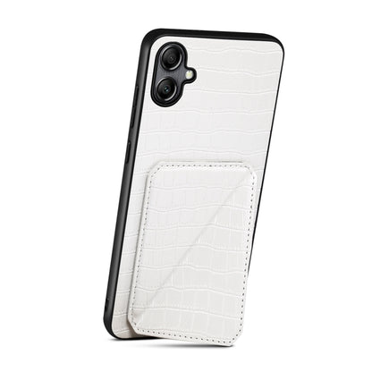 For Samsung Galaxy S24+ 5G Denior Imitation Crocodile Leather Back Phone Case with Holder(White) - Galaxy S24+ 5G Cases by Denior | Online Shopping UK | buy2fix