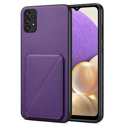 For Samsung Galaxy A32 5G Denior Imitation Calf Leather Back Phone Case with Holder(Purple) - Galaxy Phone Cases by Denior | Online Shopping UK | buy2fix