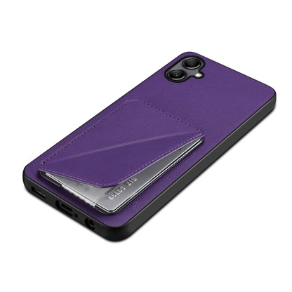 For Samsung Galaxy A34 5G Denior Imitation Calf Leather Back Phone Case with Holder(Purple) - Galaxy Phone Cases by Denior | Online Shopping UK | buy2fix