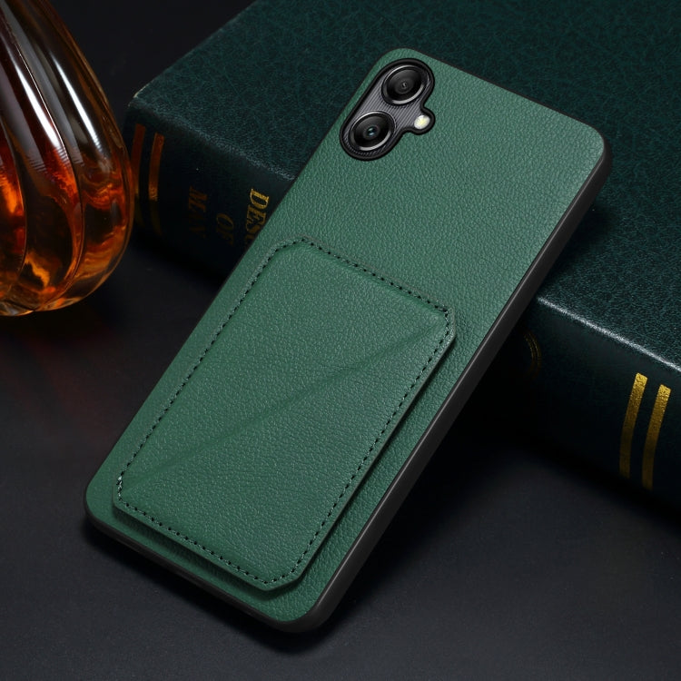 For Samsung Galaxy S23+ 5G Denior Imitation Calf Leather Back Phone Case with Holder(Green) - Galaxy S23+ 5G Cases by Denior | Online Shopping UK | buy2fix