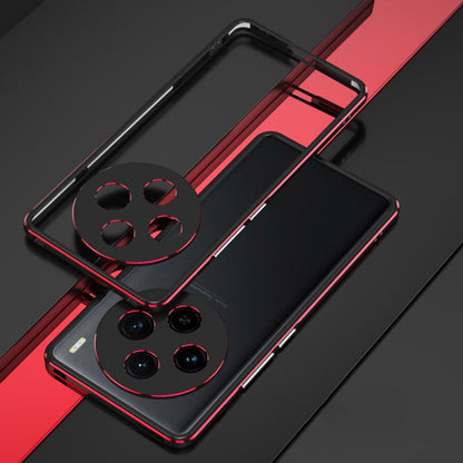 For vivo X100 Aurora Series Metal Frame Phone Case(Black Red) - vivo Cases by imak | Online Shopping UK | buy2fix