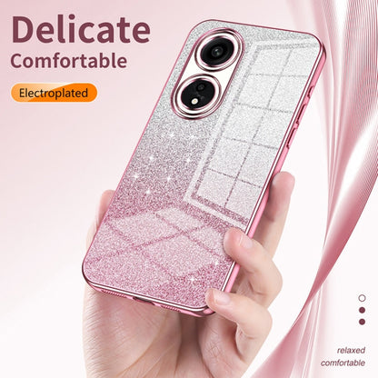 For OPPO Reno7 SE Gradient Glitter Powder Electroplated Phone Case(Purple) - OPPO Cases by buy2fix | Online Shopping UK | buy2fix