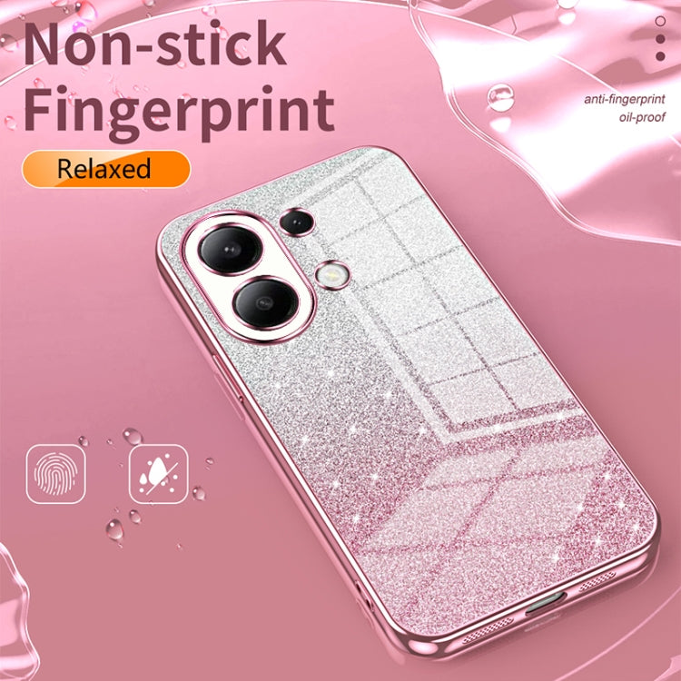 For Xiaomi Redmi Note 10/Note 10S Gradient Glitter Powder Electroplated Phone Case(Black) - Xiaomi Cases by buy2fix | Online Shopping UK | buy2fix