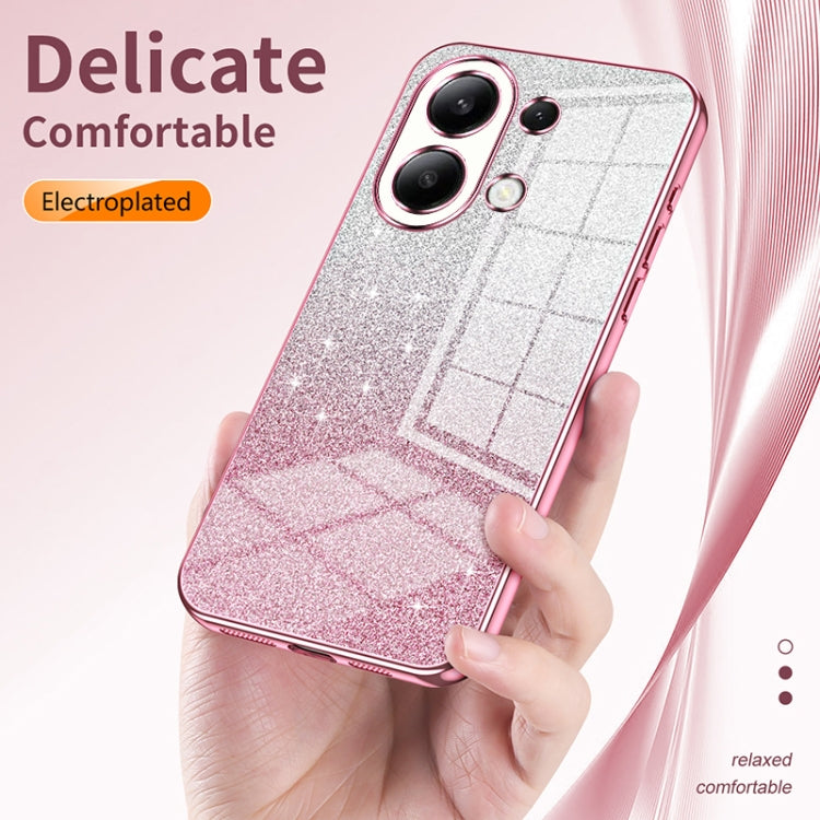 For Xiaomi Redmi K60 / K60 Pro Gradient Glitter Powder Electroplated Phone Case(Transparent) - Xiaomi Cases by buy2fix | Online Shopping UK | buy2fix