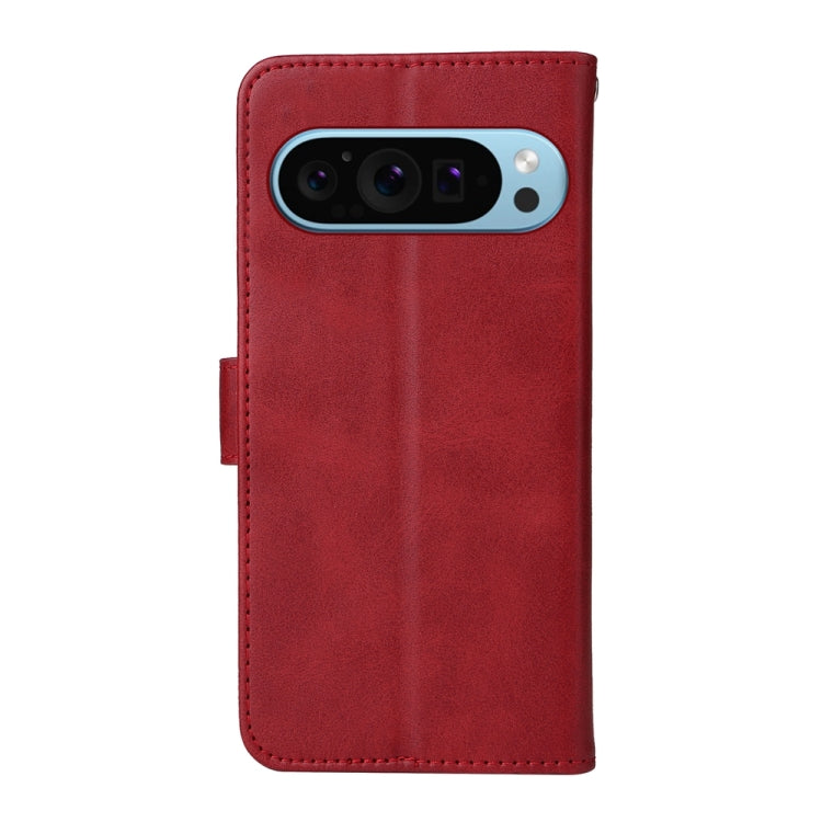 For Google Pixel 9 Classic Calf Texture Flip Leather Phone Case(Red) - Google Cases by buy2fix | Online Shopping UK | buy2fix