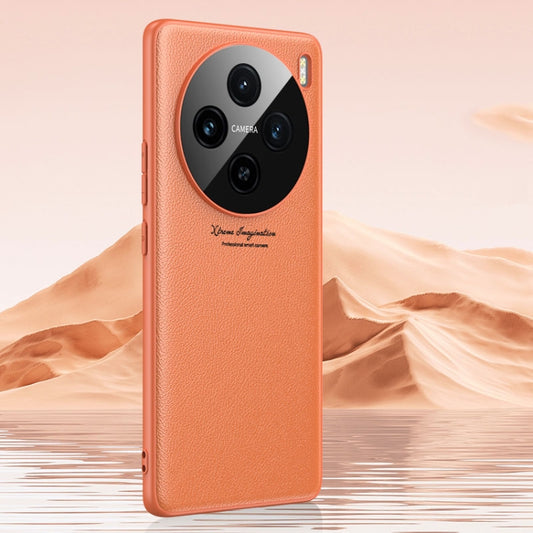 For vivo X100 GKK Precision Hole Ultra-thin Full Coverage Leather Phone Case(Orange) - X100 Cases by GKK | Online Shopping UK | buy2fix