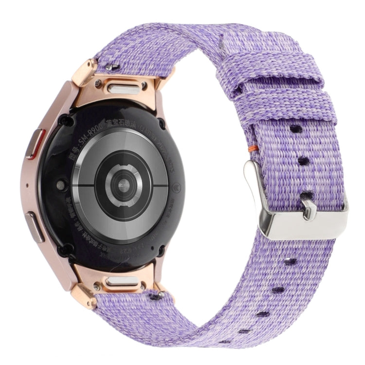 For Samsung Galaxy Watch6/6 Classic/5/5 Pro Nylon Canvas Watch Band(Lavender Purple) - Watch Bands by buy2fix | Online Shopping UK | buy2fix