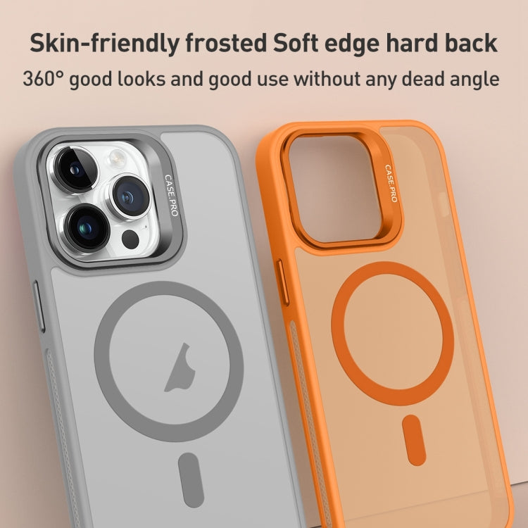 For iPhone 14 Invisible Lens Holder MagSafe Phone Case(Orange) - iPhone 14 Cases by buy2fix | Online Shopping UK | buy2fix