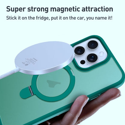 For iPhone 14 MagSafe Magnetic Holder Phone Case(Dark Green) - iPhone 14 Cases by buy2fix | Online Shopping UK | buy2fix