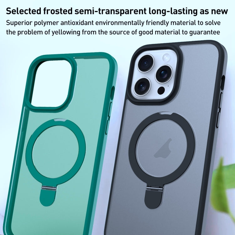 For iPhone 12 Pro MagSafe Magnetic Holder Phone Case(Dark Green) - iPhone 12 / 12 Pro Cases by buy2fix | Online Shopping UK | buy2fix