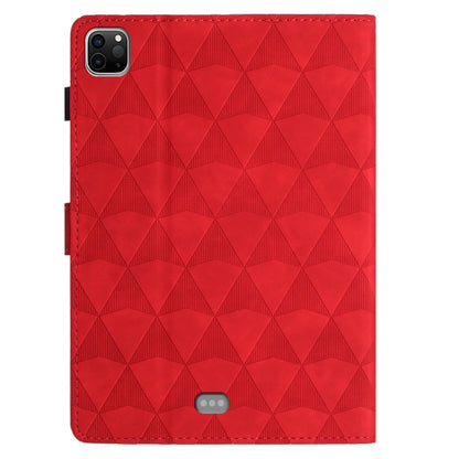 For iPad Pro 11 2024 Diamond Texture Embossed Leather Smart Tablet Case(Red) - iPad Pro 11 2024 Cases by buy2fix | Online Shopping UK | buy2fix