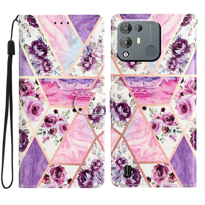 For Blackview A55 Pro Colored Drawing Leather Phone Case(Purple Marble) - More Brand by buy2fix | Online Shopping UK | buy2fix