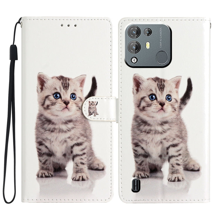 For Blackview A55 Pro Colored Drawing Leather Phone Case(Little Tabby Cat) - More Brand by buy2fix | Online Shopping UK | buy2fix