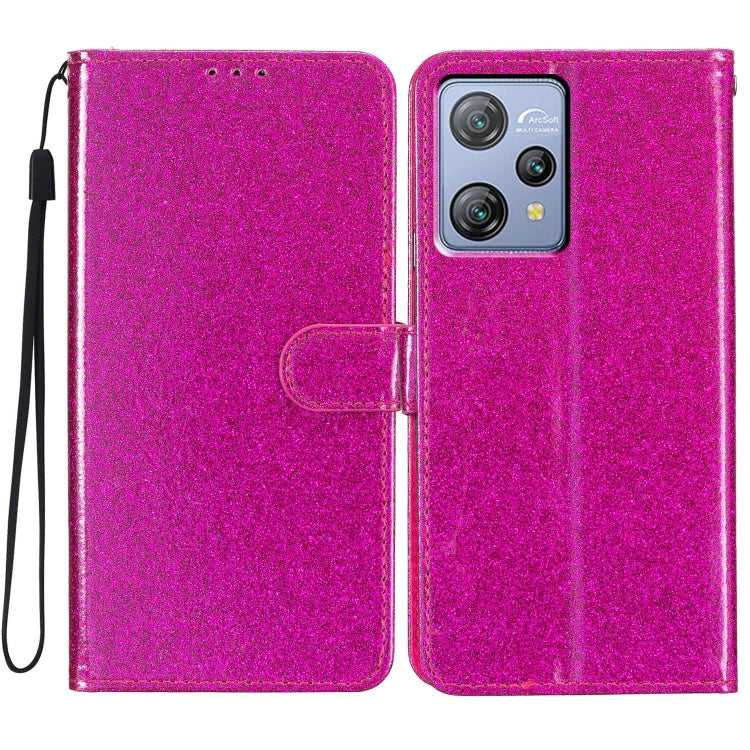 For Blackview A53 Pro Glitter Powder Flip Leather Phone Case(Rose Red) - More Brand by buy2fix | Online Shopping UK | buy2fix