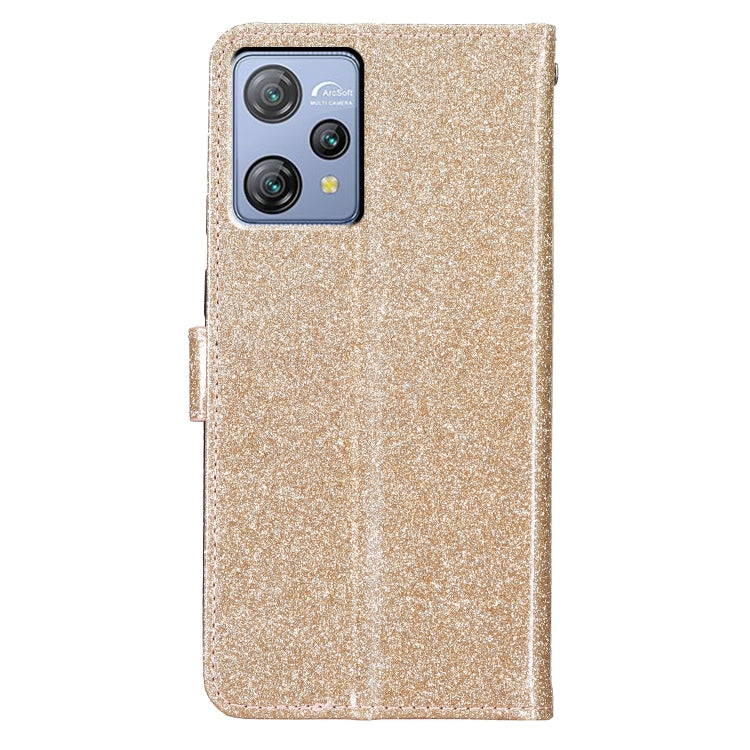 For Blackview A53 Pro Glitter Powder Flip Leather Phone Case(Gold) - More Brand by buy2fix | Online Shopping UK | buy2fix