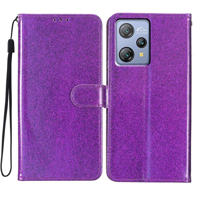 For Blackview A53 Pro Glitter Powder Flip Leather Phone Case(Purple) - More Brand by buy2fix | Online Shopping UK | buy2fix