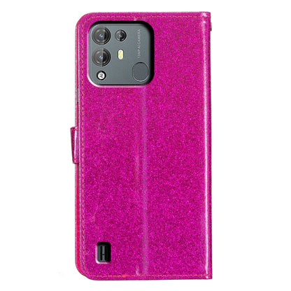 For Blackview A55 Pro Glitter Powder Flip Leather Phone Case(Rose Red) - More Brand by buy2fix | Online Shopping UK | buy2fix