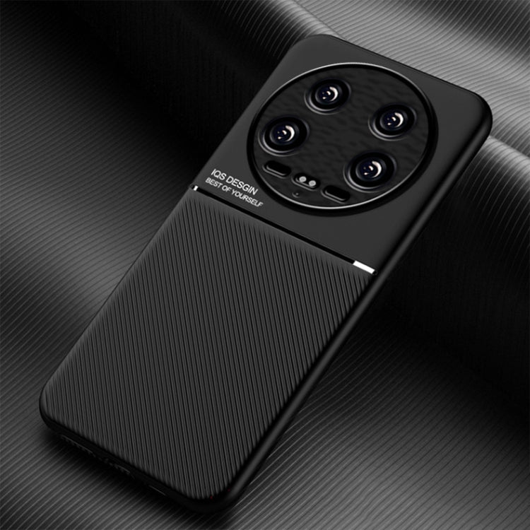 For Xiaomi 14 Ultra Classic Tilt Strip Grain Magnetic Shockproof PC + TPU Phone Case(Black) - 14 Ultra Cases by buy2fix | Online Shopping UK | buy2fix