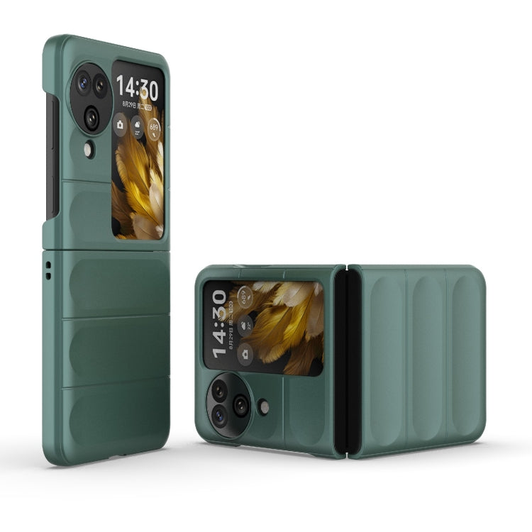 For OPPO Find N3 Flip Magic Shield Fold PC Shockproof Phone Case(Dark Green) - Find N3 Flip Cases by buy2fix | Online Shopping UK | buy2fix