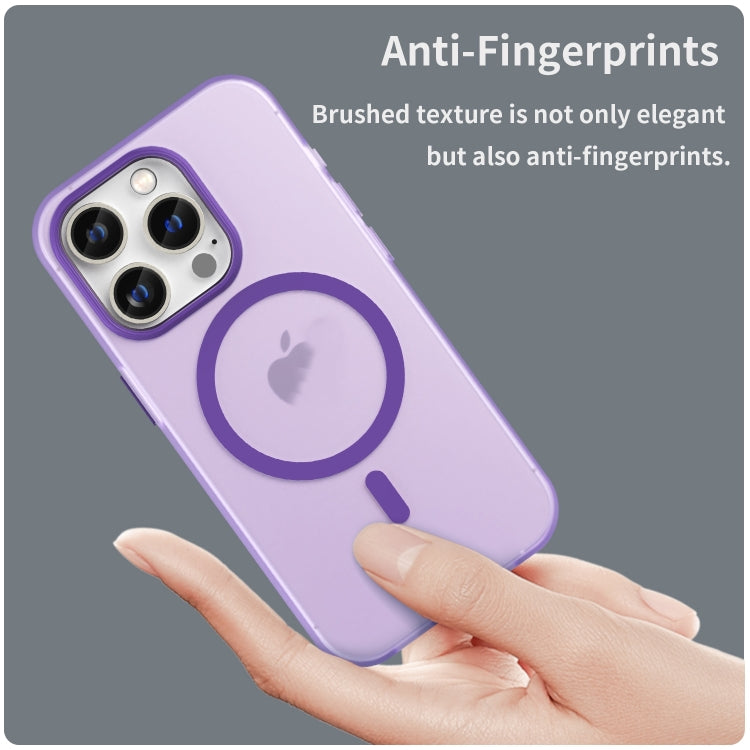 For iPhone 16 Pro Max MagSafe Frosted Translucent TPU + PC Full Coverage Phone Case(Dark Purple) - iPhone 16 Pro Max Cases by buy2fix | Online Shopping UK | buy2fix