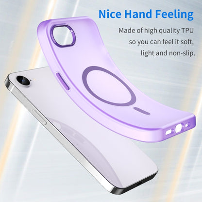 For iPhone SE 2024 MagSafe Frosted Translucent TPU + PC Full Coverage Phone Case(Dark Purple) - More iPhone Cases by buy2fix | Online Shopping UK | buy2fix