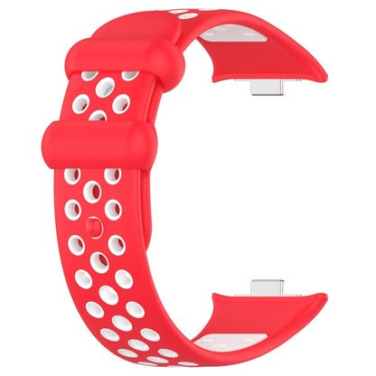 For Redmi Watch 4 Two Color Silicone Sports Watch Band(Red White) - Watch Bands by buy2fix | Online Shopping UK | buy2fix